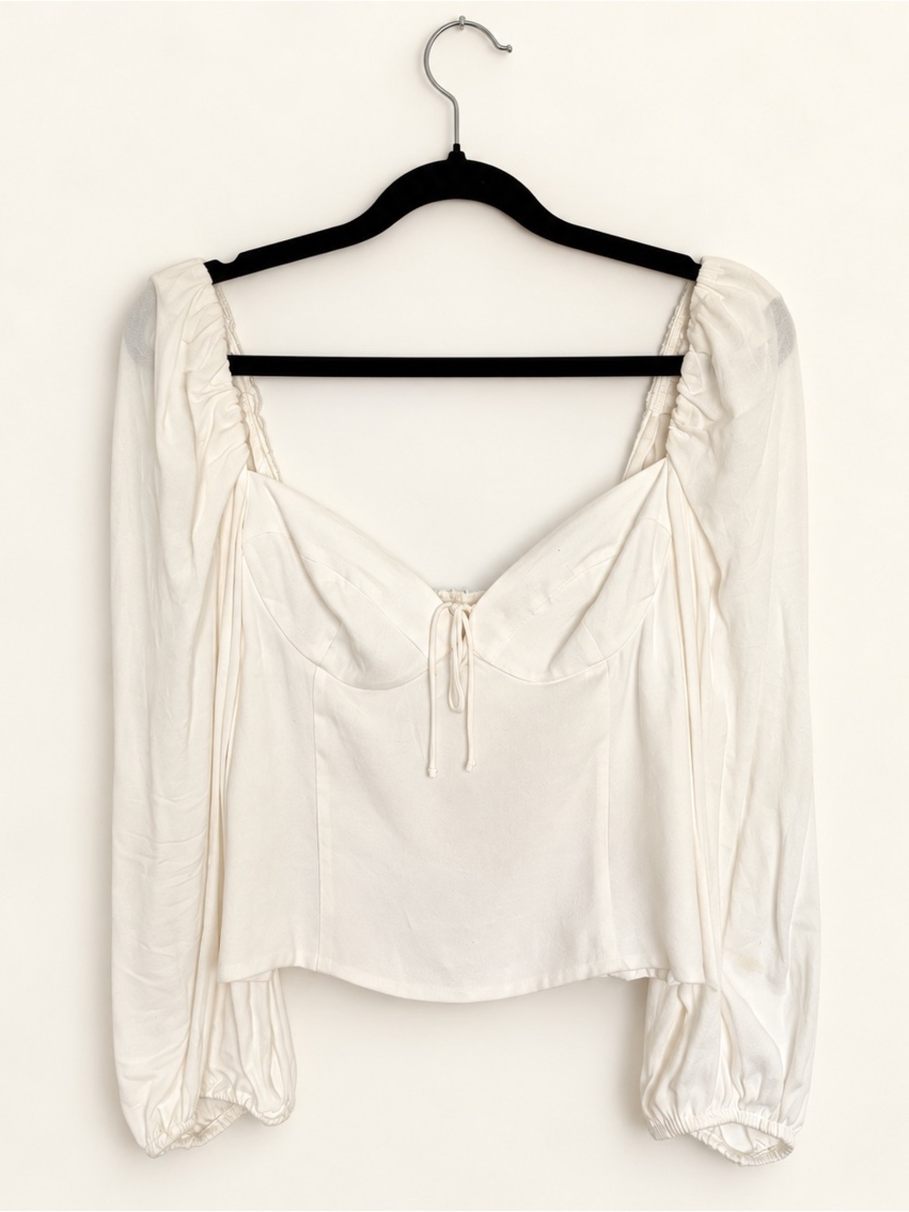 Wilfred Cream Long-Sleeve Bustier Top